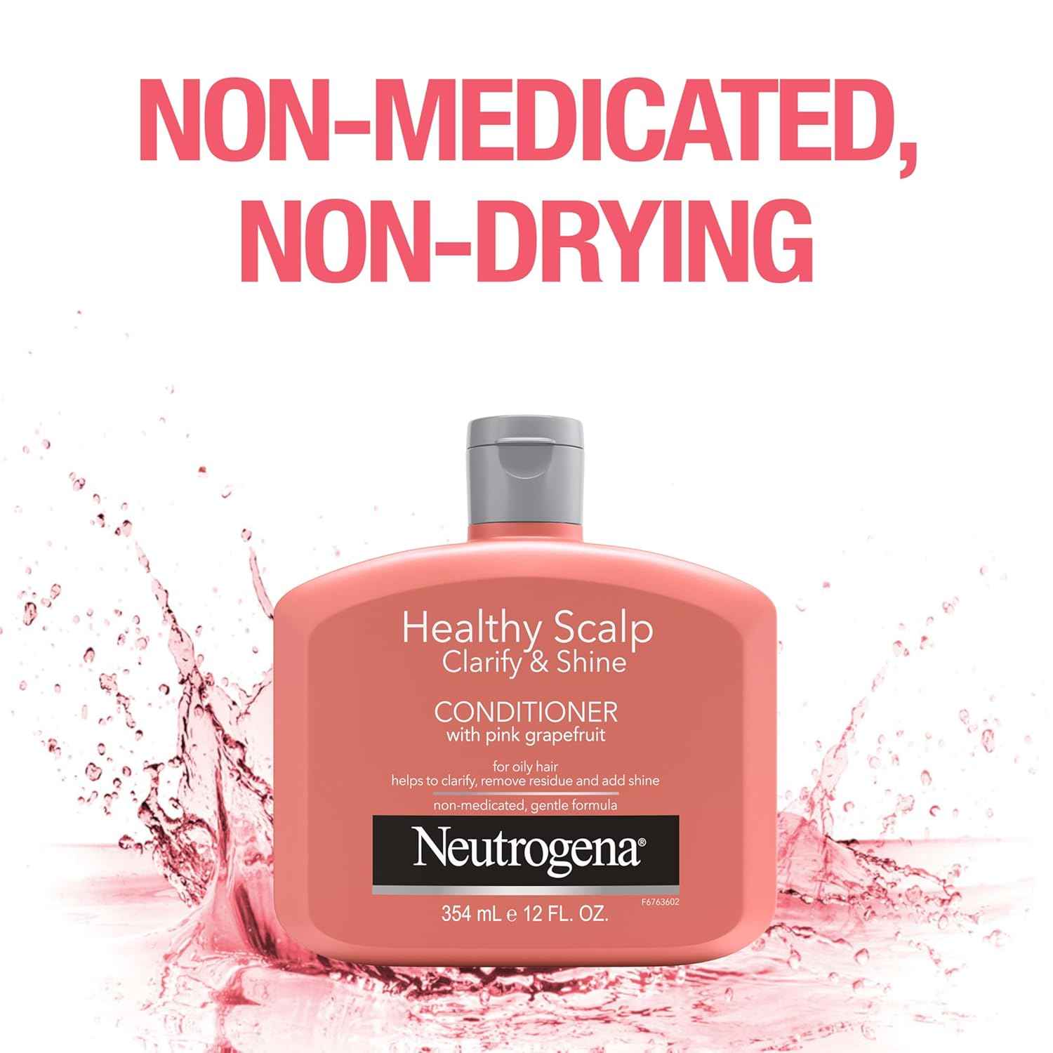 Neutrogena Exfoliating Healthy Scalp Clarify & Shine Conditioner for Oily Hair and Scalp, Anti-Residue Conditioner with Pink Grapefruit, Paraben & Phthalate-Free, Color-Safe, 12oz
