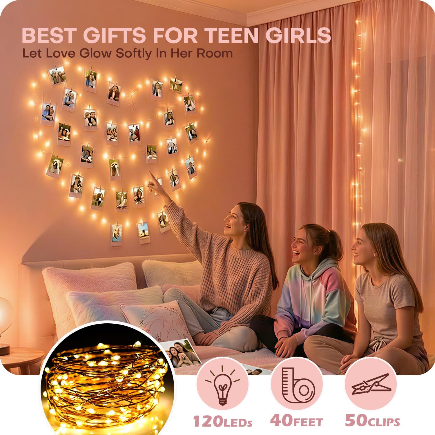 Teen_Girl_Gifts_Trendy_Stuff:_40FT_120LED_Photo_Clip_String_Light_-_Fairy_Lights_for_Teen_Room_dorm_Decor_-_Christmas_Stocking_Stuffers_for_Teenage_Girls_8_10_12_14_16_18_13_Year_Old_Birthday_Gift