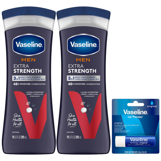 Vaseline_Lotion_for_Men_Extra_Strength_3-in-1_for_Face,_Hands_&_Body_+_Original_Lip_Therapy_for_Dry_Lips_with_Petroleum_Jelly_(3_Piece_Set)