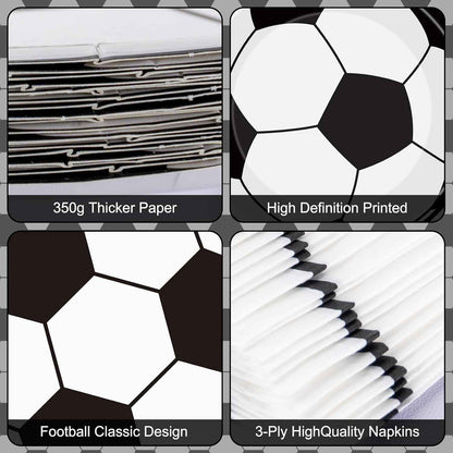 40Pcs Soccer Plates and Napkins Party Supplies - Soccer Birthday Party Decorations Tableware Set, Disposable Paper Dinner Plates Napkins for Sport Themed Soccers Parties Table Decor Favors, Serves 20