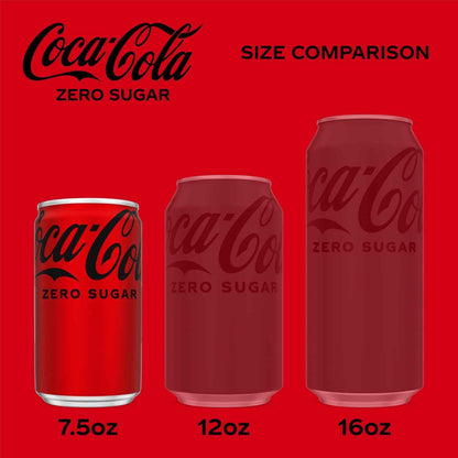 Coke Zero Sugar Mini-Can 7.5 fl oz, 6 Pack (Package May Vary)