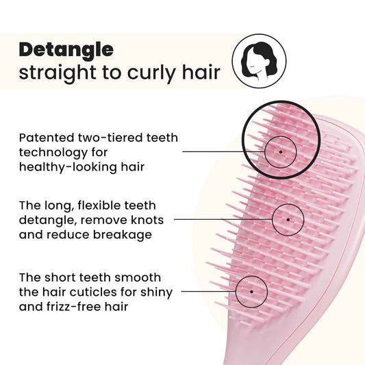 Tangle Teezer Ultimate Detangler Brush, Eliminates Knots & Reduces Breakage, Travel-Size Mini Hair Brush for Straight to Wavy Hair Types