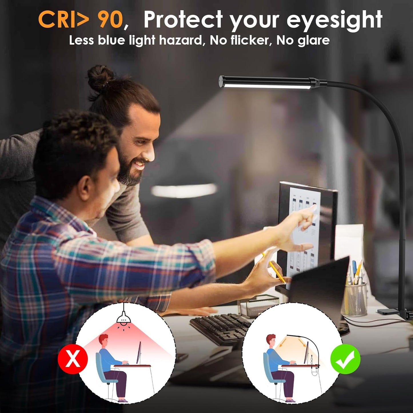 ShineTech_LED_Desk_lamp_with_Clamp,_Eye-Caring_Clip_Lights_for_Home_Office,_3_Colors_Full_Brightness,_Flexible_USB_Adapter_Table_Lamp,_Black