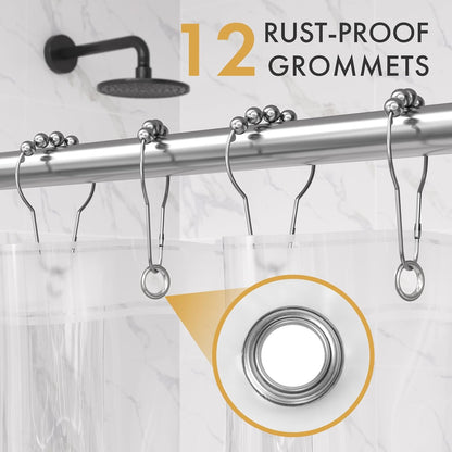 AmazerBath_Shower_Curtain_Liner_2_Pack,_72_x_96_Inches_Extra_Long_PEVA_Plastic_Shower_Liner_with_3_Weighted_Stones_and_12_Rustproof_Metal_Grommet,_Lightweight_Waterproof_Shower_Curtain_-_Clear