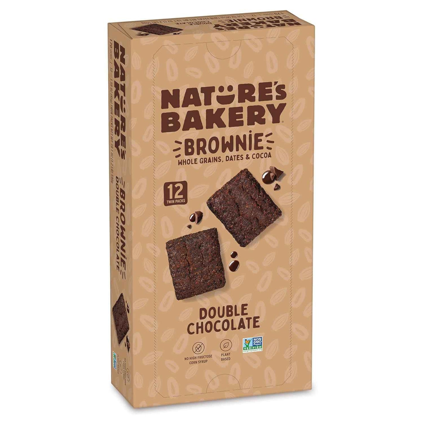 Nature’s Bakery Double Chocolate Brownie Bars, Whole Grains, Dates, and Cocoa, Plant Based, Dairy-Free, Snack Bar