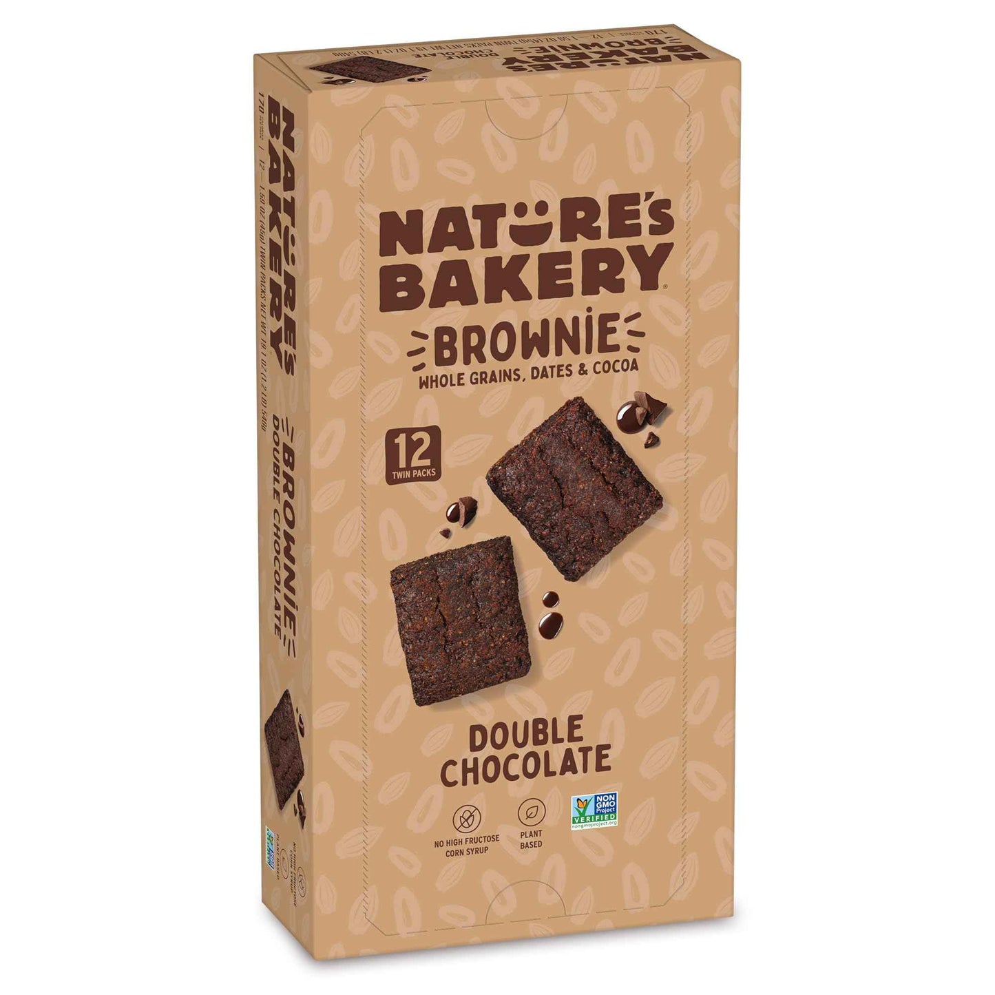 Nature’s Bakery Double Chocolate Brownie Bars, Whole Grains, Dates, and Cocoa, Plant Based, Dairy-Free, Snack Bar