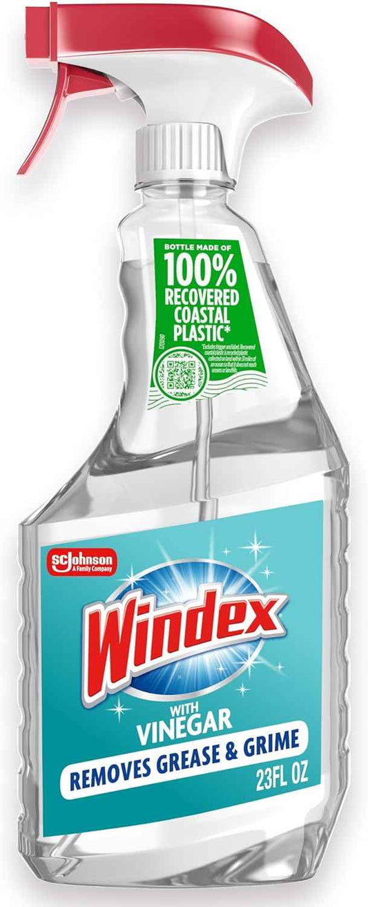 Windex Vinegar Glass and Surface Cleaner Spray Bottle, Packaging Designed to Prevent Leakage and Breaking, Surface Cleaning Spray