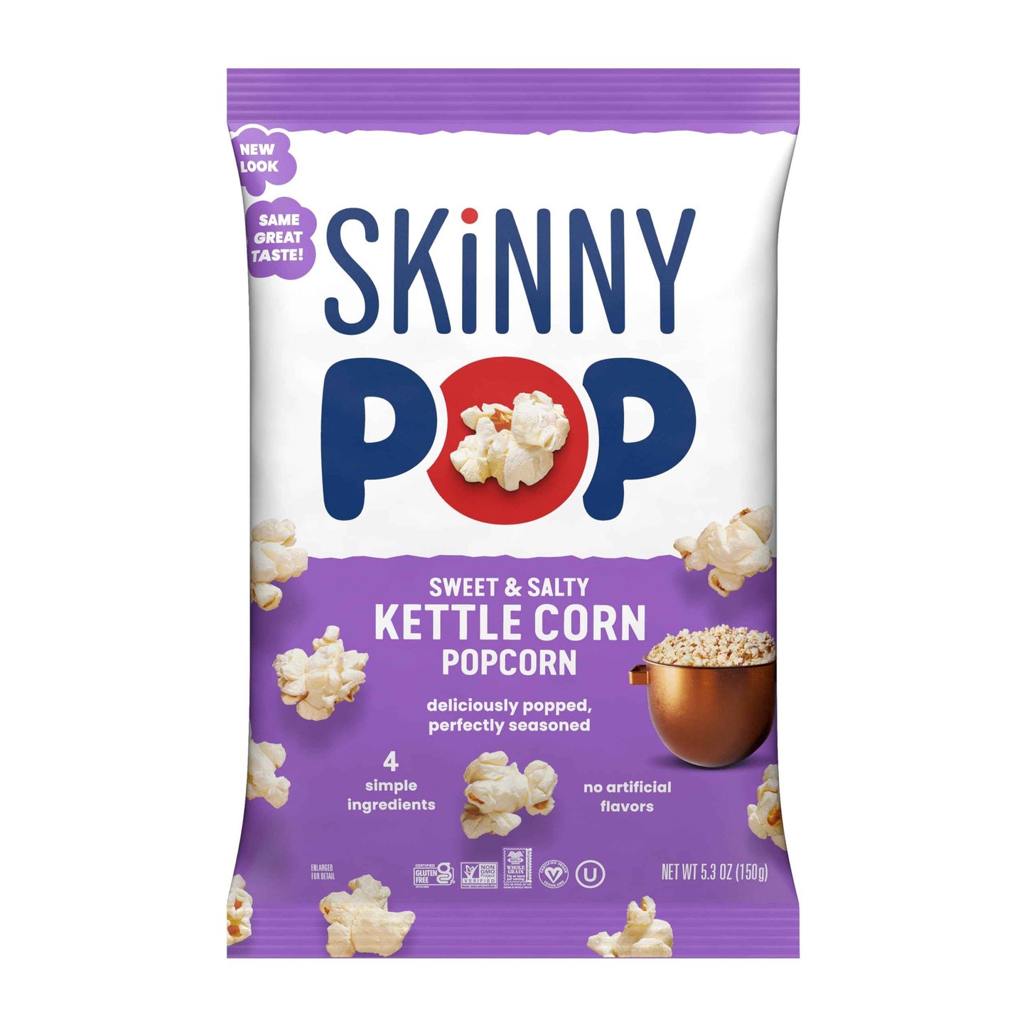 SkinnyPop Flavored Kettle Popcorn, Harry Potter Snacks, Gluten Free, Vegan, Non-GMO, Dairy Free, SkinnyPop, 5.3oz Grocery Sized Bag