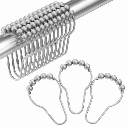Amazer Shower Curtain Hooks, Decorative Shower Curtain Hooks, Shower Hooks for Shower Curtain Rust Proof Stainless Steel Shower Curtain Hooks