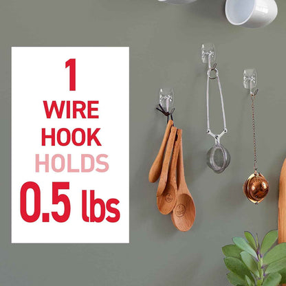 Command Small Clear Wire Toggle Hooks, Damage-Free Hanging with Adhesive, Great for Hanging, Organization and Storage, Holds up to 0.5 lb