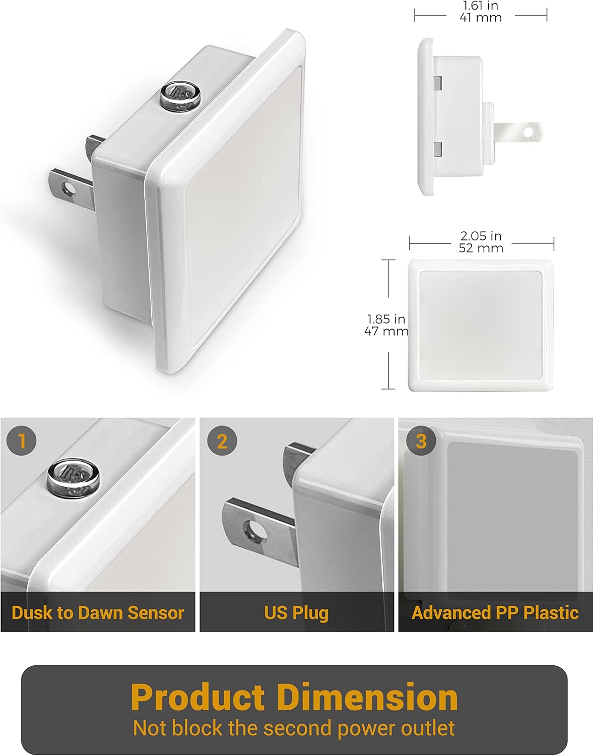 JandCase_Night_Lights_Plug_into_Wall_2_Pack,_Plug_in_Night_Light_with_Dusk-to-Dawn_Light_Sensor,__Warm_White/Daylight/Red/Amber/Blue_White_0.3W,_LED_Nightlight_for_Bathroom,_Adult,_Hallway