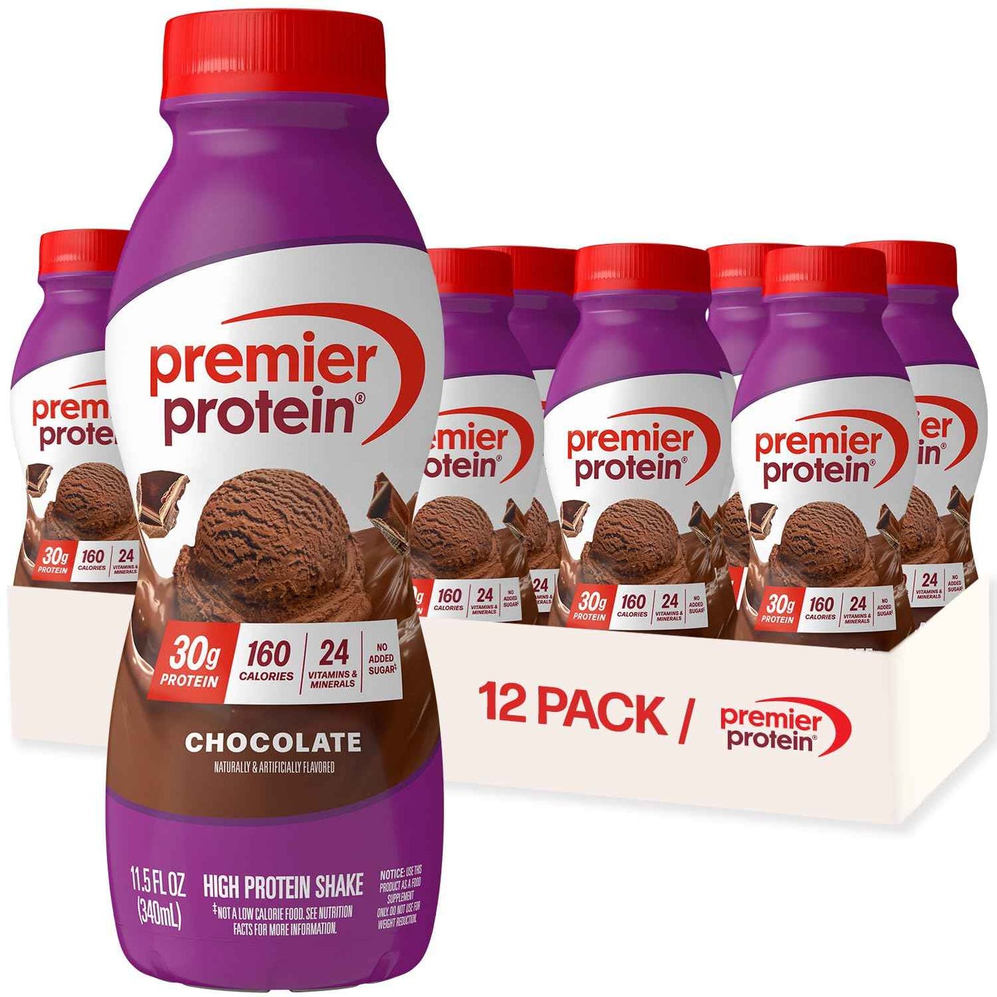 Premier Protein Shake, 30g Protein, No Added Sugar, 24 Vitamins & Minerals to Support Immune Health, 11.5 fl oz