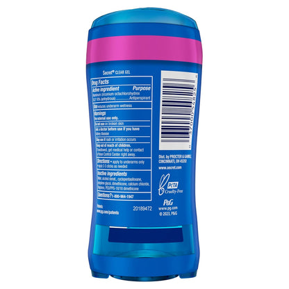 Secret_Outlast_Antiperspirant_Deodorant_for_Women,_72hr_Sweat_&_Odor_Protection,_PH_Balancing_Minerals,_Pro-Hyaluronic_Acid,_Clear_Gel,_Completely_Clean_Scent,_2.6_oz_(Pack_of_2)