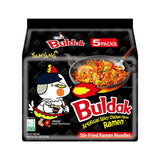 Samyang Buldak Spicy Ramen, Hot Chicken Ramen, Korean Stir-Fried Instant Noodle, Original, 1 Bag with 5 Pack ramen  black buldak korean Food