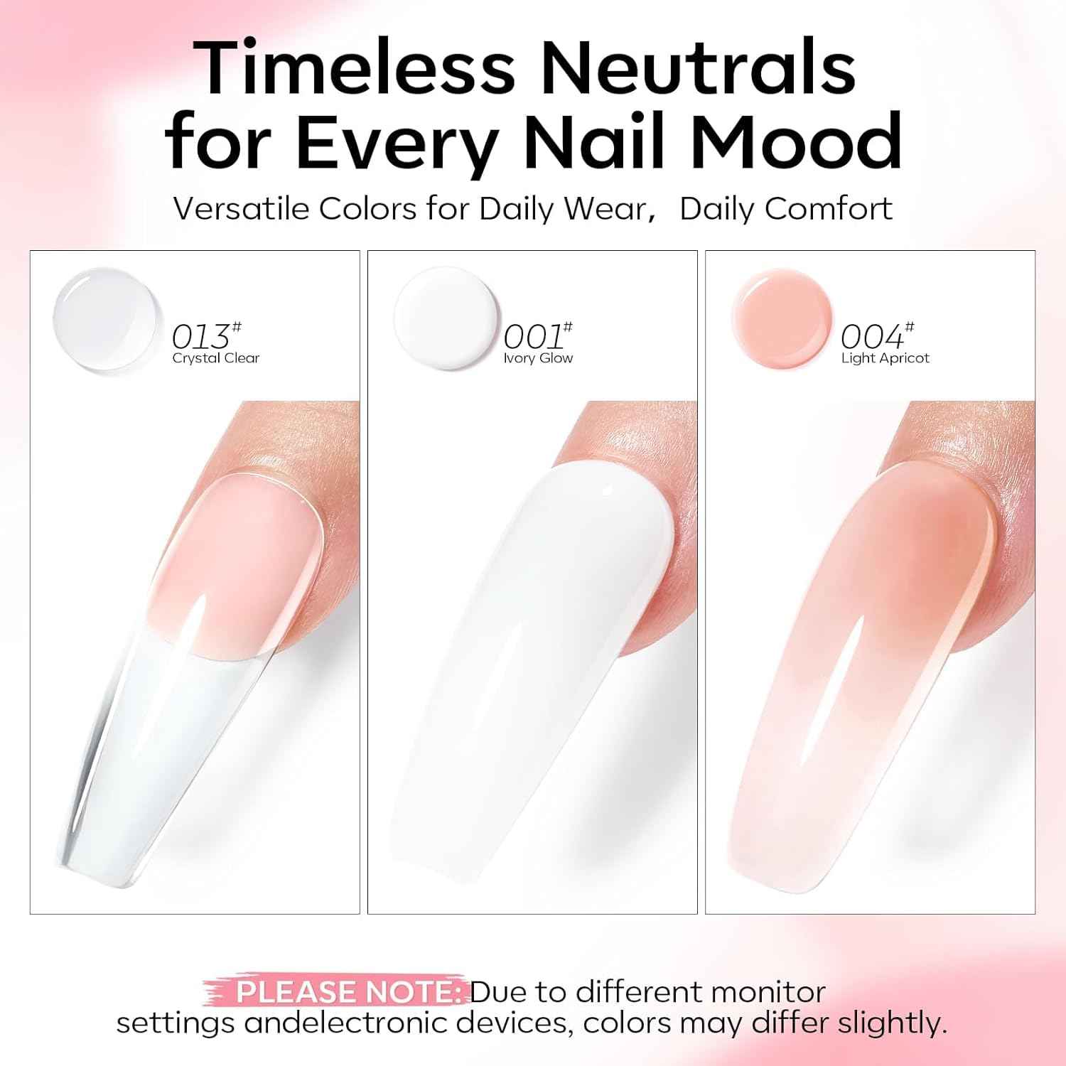 Modelones Poly Gel Nail Kit 3 Colors White Apricot with Slip Solution Dual Nail Forms Top Base Coat Extension Builder Gel Enhancement Professional Starter Kit DIY Nail Art Salon Use