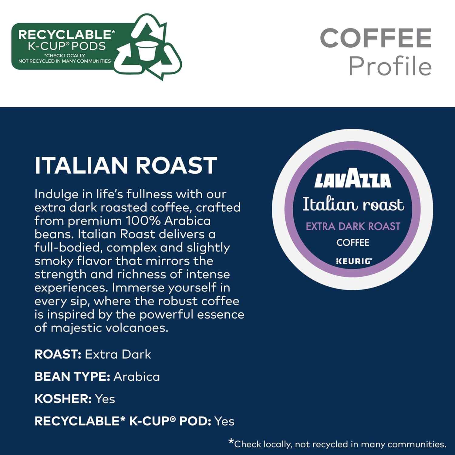 Lavazza Italian Roast, Keurig Single Serve K-Cup Pods