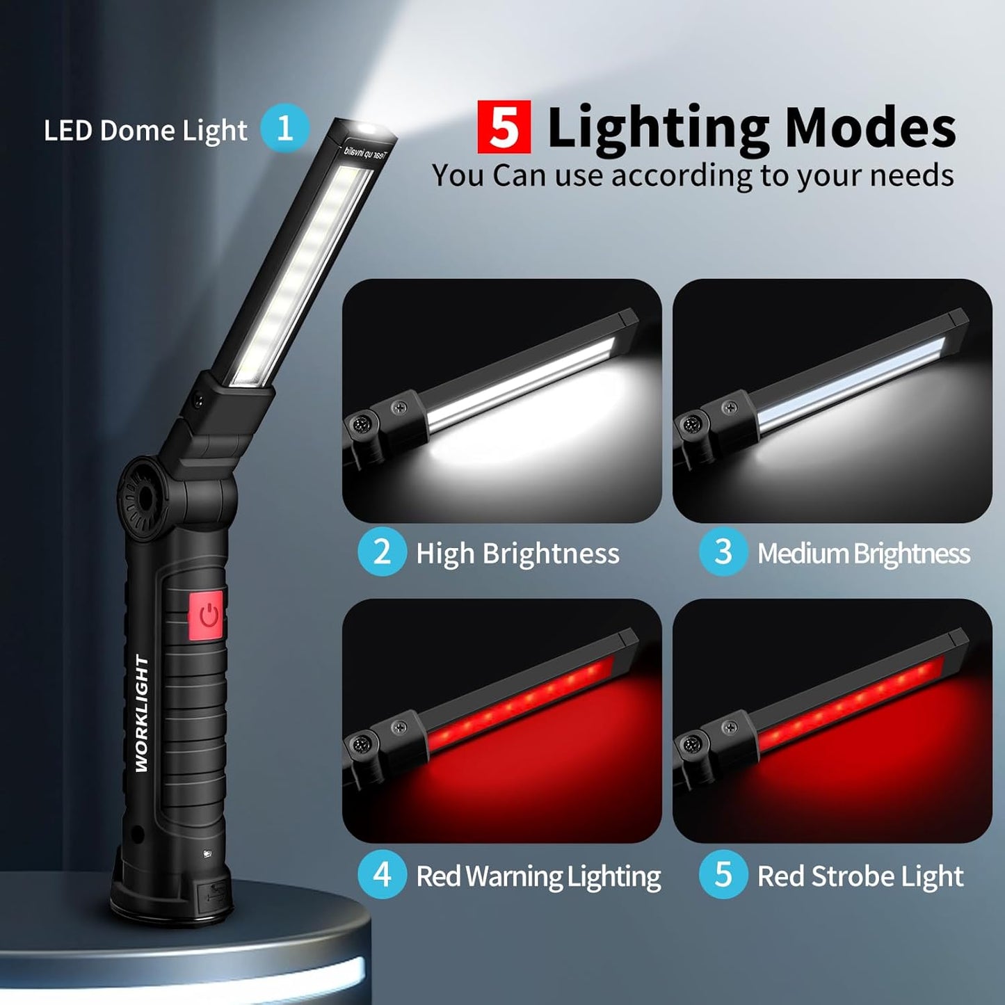 Suranew_Rechargeable_LED_Work_Light,_Christmas_Stocking_Stuffers_for_Men_Dad,_Magnetic_Base_360°_Rotatable_Flashlight_for_Mechanics,_White_Elephant_Gifts,_Car_Repair_&_Camping