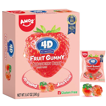 AMOS Peelerz Lychee Gummy Candy, Peelable Fruit-Shaped Candy, 8.47oz Box with 10 Individual Packs – Fun Peeling Gummy Snack Made with Real Juice - Eco House Kit