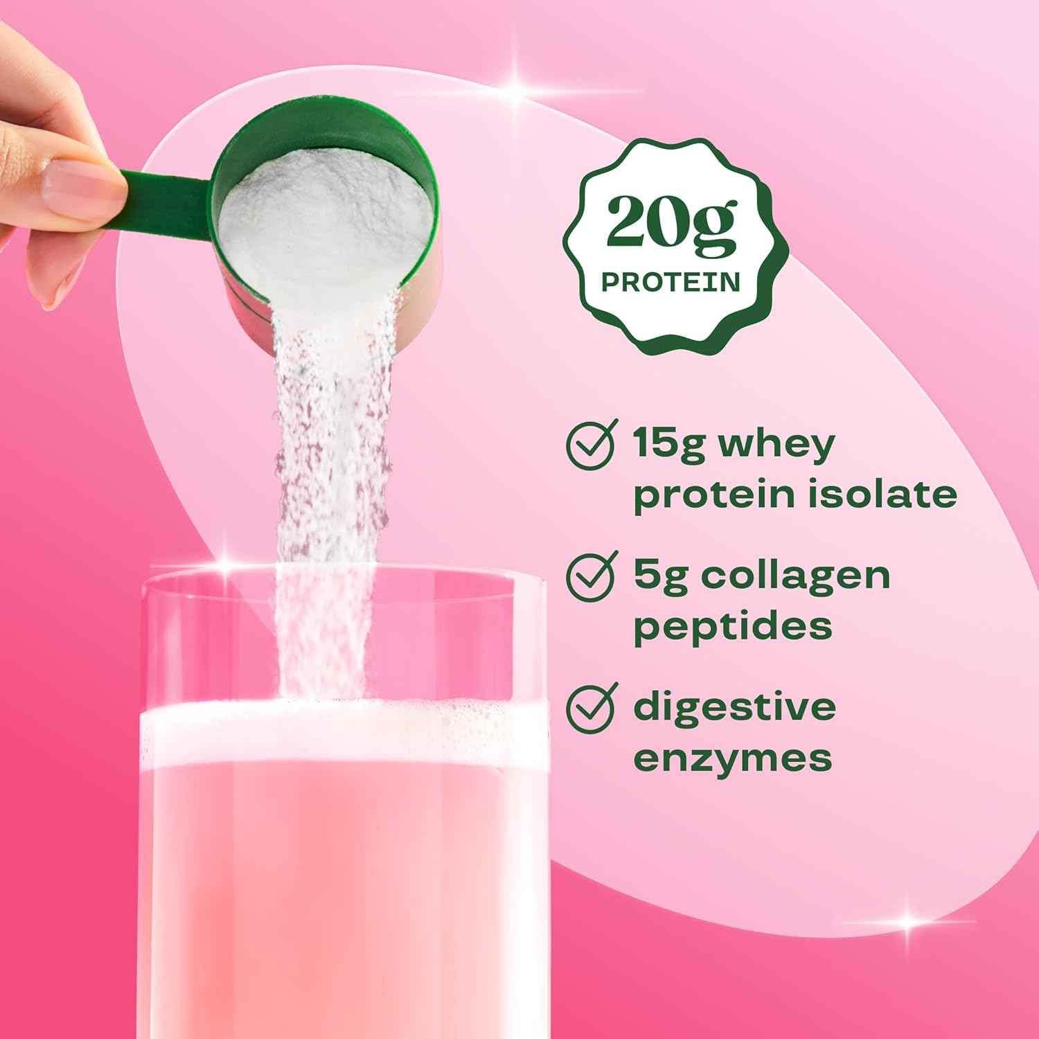 Bloom Clear Protein, Whey Protein Isolate with Collagen Peptides and Digestive Enzymes, 20g Protein, Sugar Free Post Workout Drink Mix, 90 Calories, 10 Servings