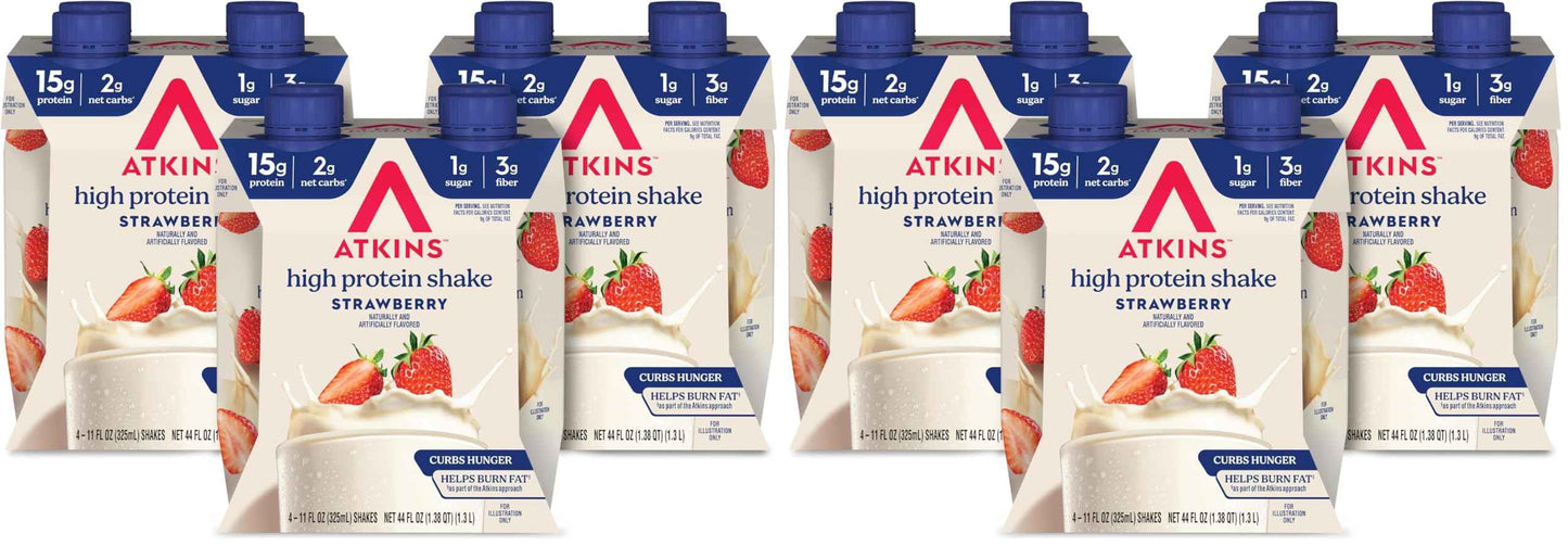 Atkins High Protein Shake, 15g Protein, 2g Net Carb, 1g Sugar, Keto Friendly, Chocolate Flavored Protein Shakes