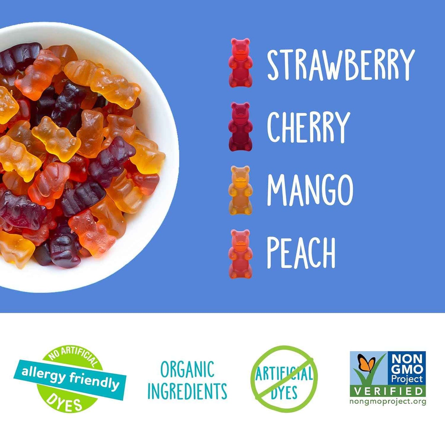 YumEarth Organic Gummy Bears - Fruity Gummy Candy Snack Packs, Gluten Free Snacks for Kids - Allergy Friendly, Non-GMO, No Artificial Dyes - Assorted Flavors