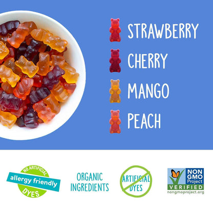 YumEarth Organic Gummy Bears - Fruity Gummy Candy Snack Packs, Gluten Free Snacks for Kids - Allergy Friendly, Non-GMO, No Artificial Dyes - Assorted Flavors