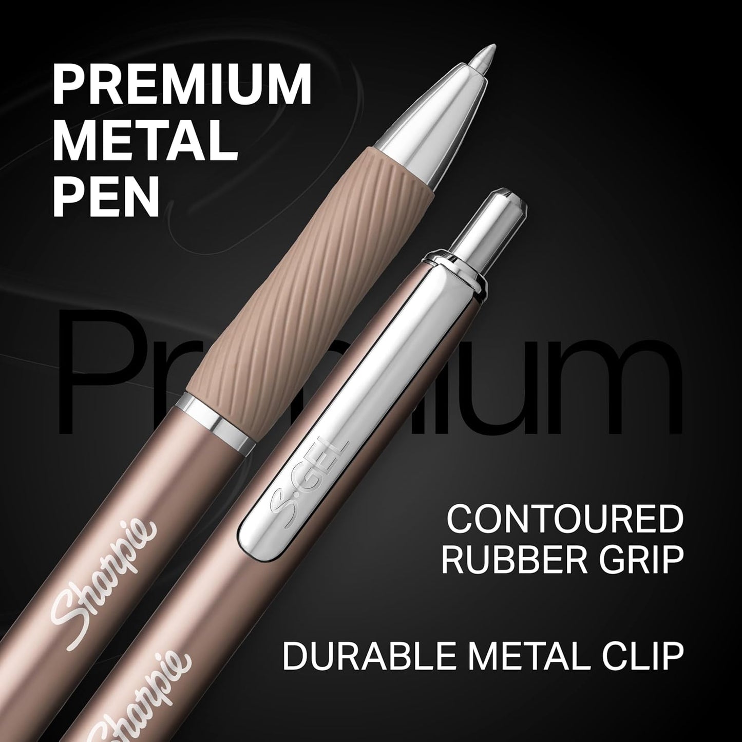 Sharpie_S-Gel_Gel_Pens_Sleek_Metal_Barrel_Champagne_Medium_Point_(0.7mm)_Black_Ink_4_Count