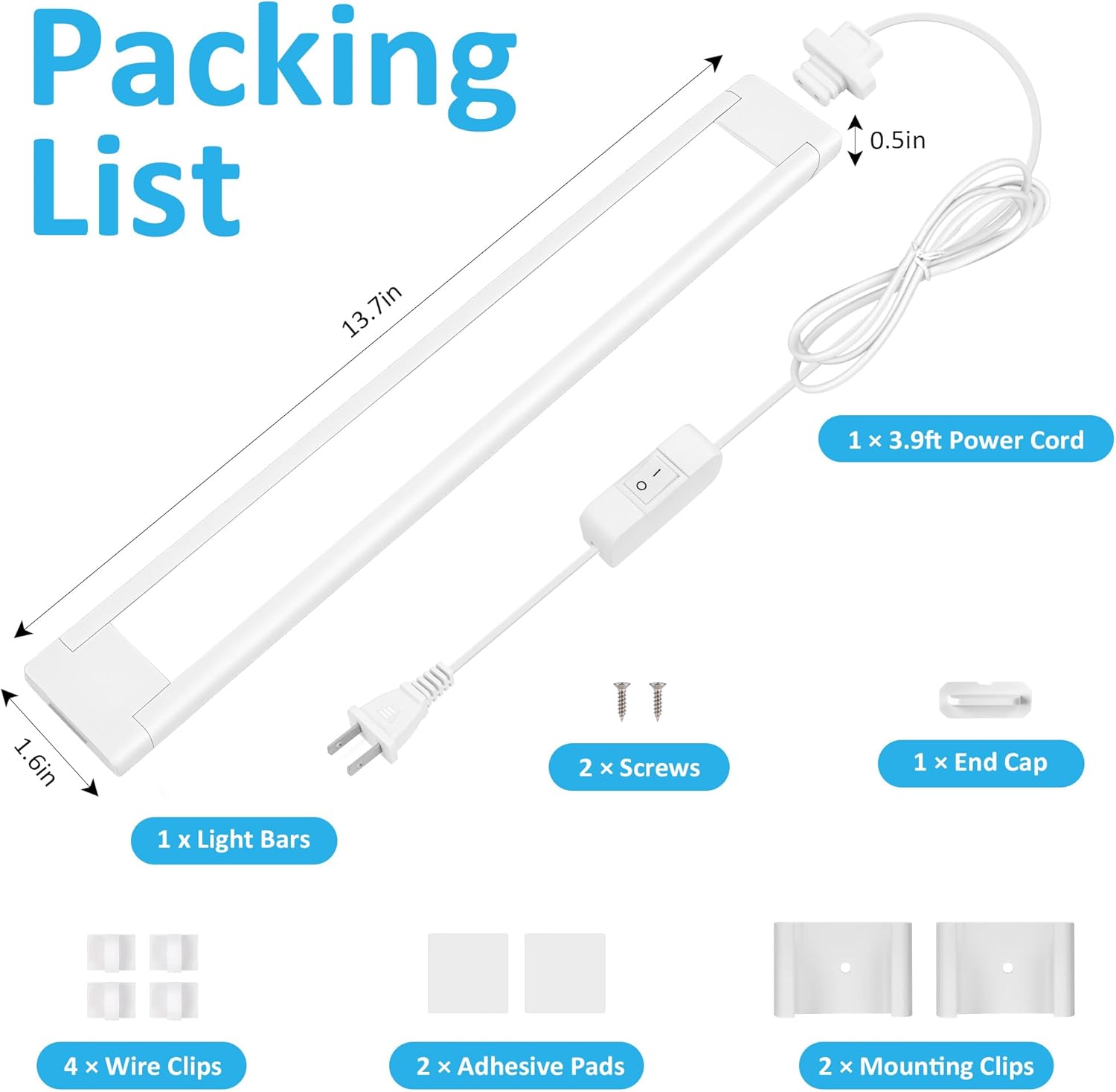 maylit_Under_Cabinet_Lighting_Plug_in,_14_Inch_Linkable_Ultra_Bright_LED_Light_Bar,_Renter_Friendly_Lamp,_Wired_Indoor_Lights_for_Kitchen_Cabinet,_Counter,_Workbench,_Desk,_Shelf,_Cool_White