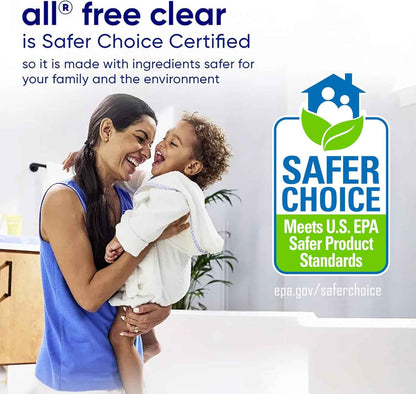 all free clear, Original, Liquid Laundry Detergent for Sensitive Skin, Unscented and Hypoallergenic, Concentrated, 50oz, 66 Loads