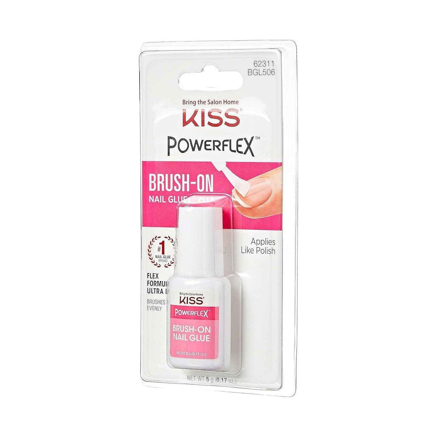 KISS Powerflex, Nail Glue for Press On Nails, Nail Bond, Includes 5g Brush-on Glue