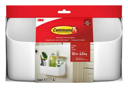 Command 10 Lb Large Organizing Caddy with 4 Strips, 9.91" x 3.38" x 5.15", Heavyweight Damage-Free Hanging for Organizing Cleaning Supplies, Closet, and Pantry