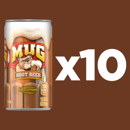 Mug_Root_Beer_Soda,_7.5_Ounce_Mini_Cans,_10_Pack
