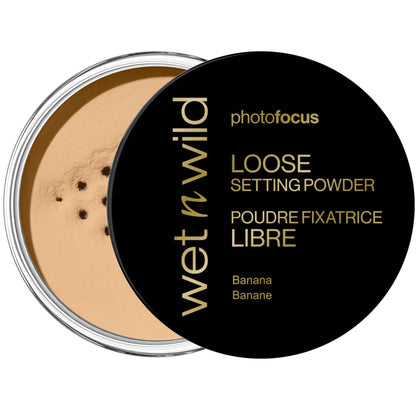 wet n wild Photo Focus Loose Baking Setting Powder, Highlighter Makeup, Suitable for All Skin Tones - Banana