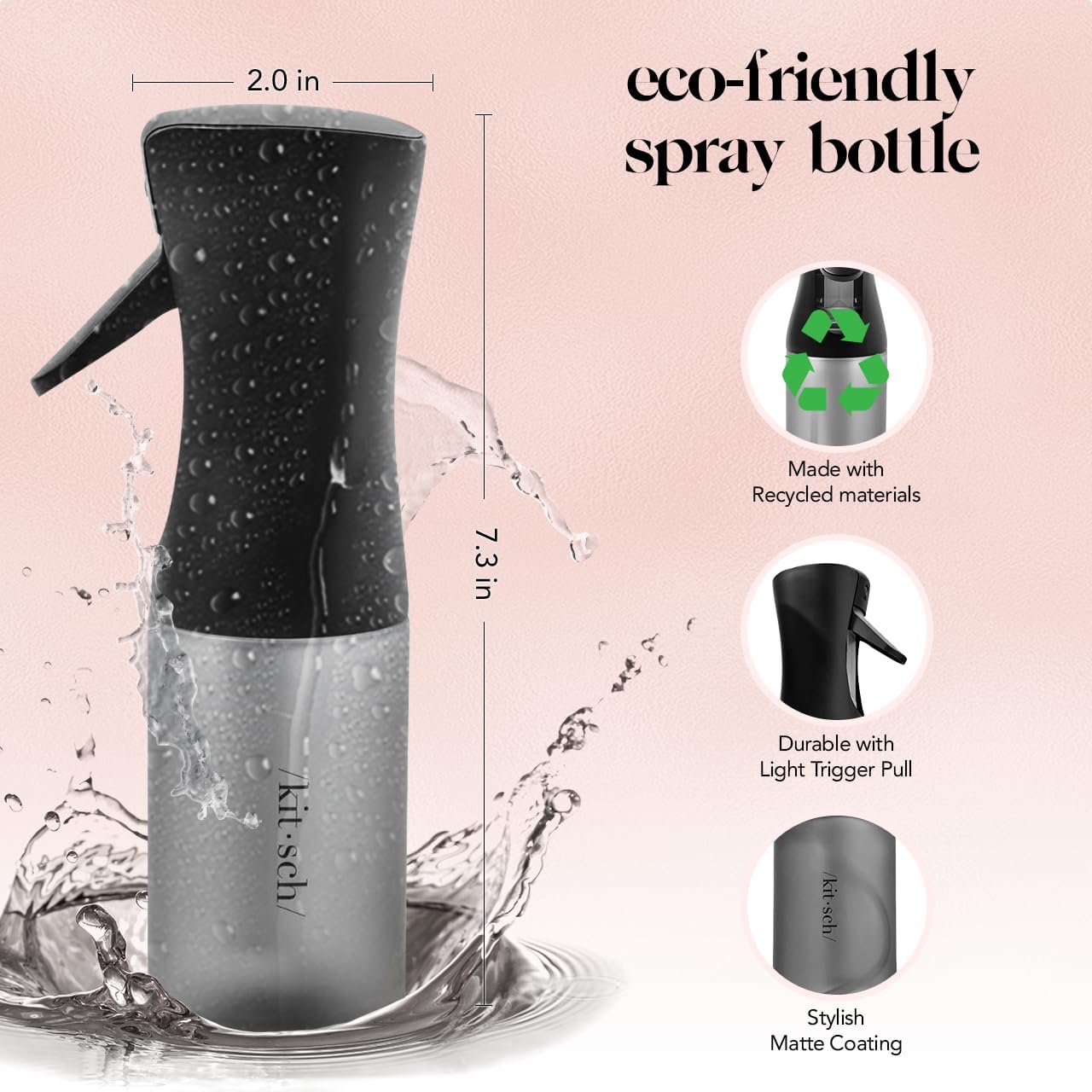 Kitsch_Continuous_Spray_Bottle_for_Hair_–_Fine_Mist_Water_Mister_&_Water_Spray_Bottle_–_Recycled_Hair_Spray_Bottle_–_Spray_Bottles_for_Cleaning,_Styling,_Plants_&_More_–_Black,_150ml