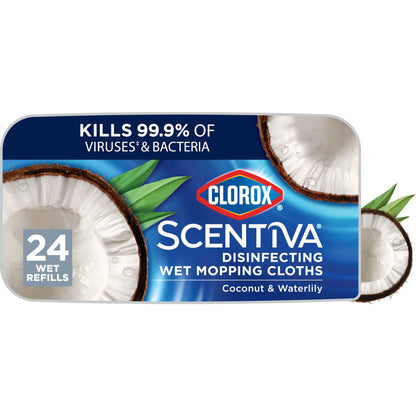 Clorox Scentiva Disinfecting Wet Mop Pad, Disposable Mop Heads