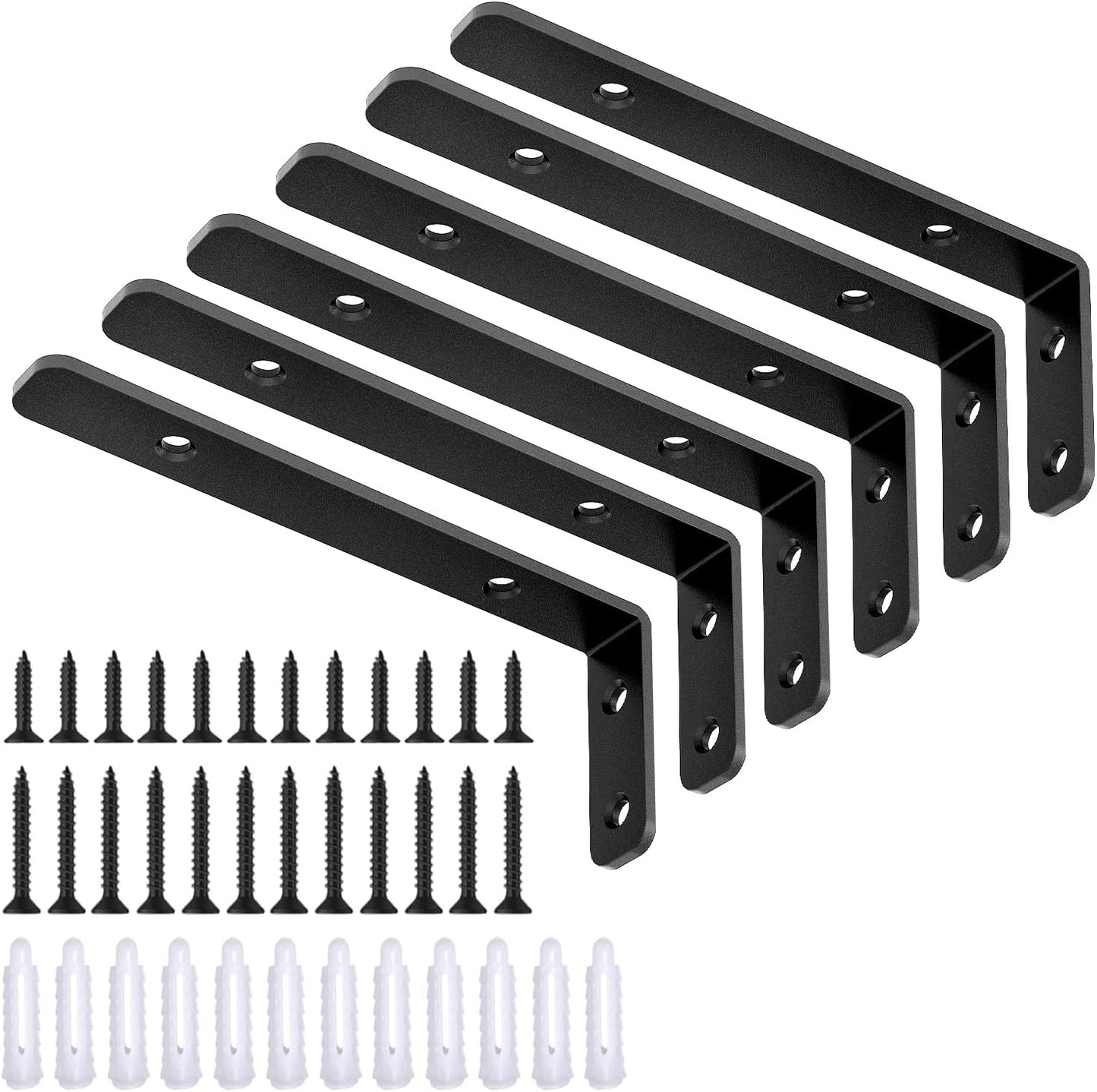 LSK_6PCS_L_Bracket,_5"×2"(125×50mm)_Shelf_Support_Corner_Bracket_for_Wooden_Board,_Max_Load_:_42lb,_Black