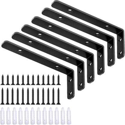 LSK_6PCS_L_Bracket,_5"×2"(125×50mm)_Shelf_Support_Corner_Bracket_for_Wooden_Board,_Max_Load_:_42lb,_Black