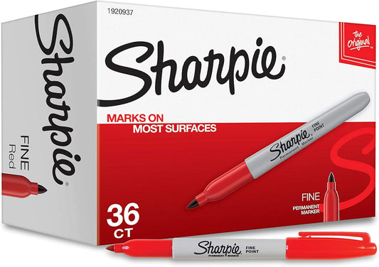 Sharpie_Permanent_Markers,_Fine_Tip,_Red,_36_Count_-_Marks_on_Paper,_Plastic,_Metal,_Wood,_Perfect_for_Drawing,_Coloring,_Posters,_Home,_Office_Supplies