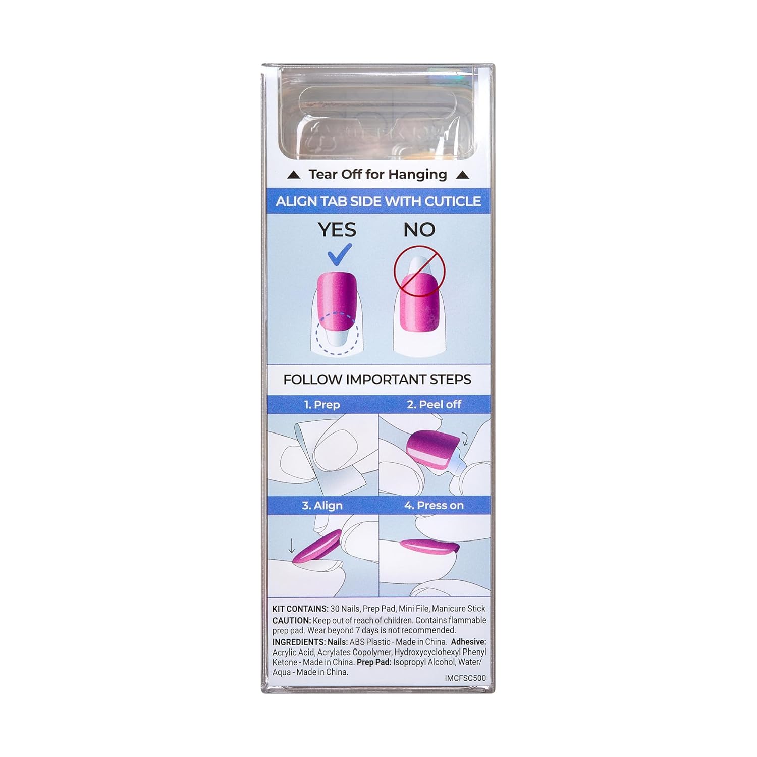 KISS_colorFX_by_imPRESS_Press_On_Nails_,_‘Sour_Love’,_Solid_White_with_Pearlescent_Finish,_Short_Oval,_IMPROVED_adhesive,_Includes_30_Fake_Nails,_Prep_Pad,_1_Manicure_Stick,_1_Mini_Nail_File