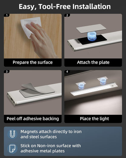 10inch/12_inch_Under_Cabinet_Lights,_Motion_Sensor_Light_Indoor,_Wireless_Closet_Lights,_1800mAh_Rechargeable_Battery,_Magnetic,_5_Levels_Dimmable,_Under_Counter_Lights_for_Kitchen,_Bathroom_(2_Pack)