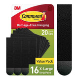 Command 20 lb XL 16 Pairs Heavyweight Picture Hanging Strips (32 Strips), Damage-Free Hangers for Picture Frames, No Tools Required, Ideal for Home Room Wall Decor, Black Adhesive