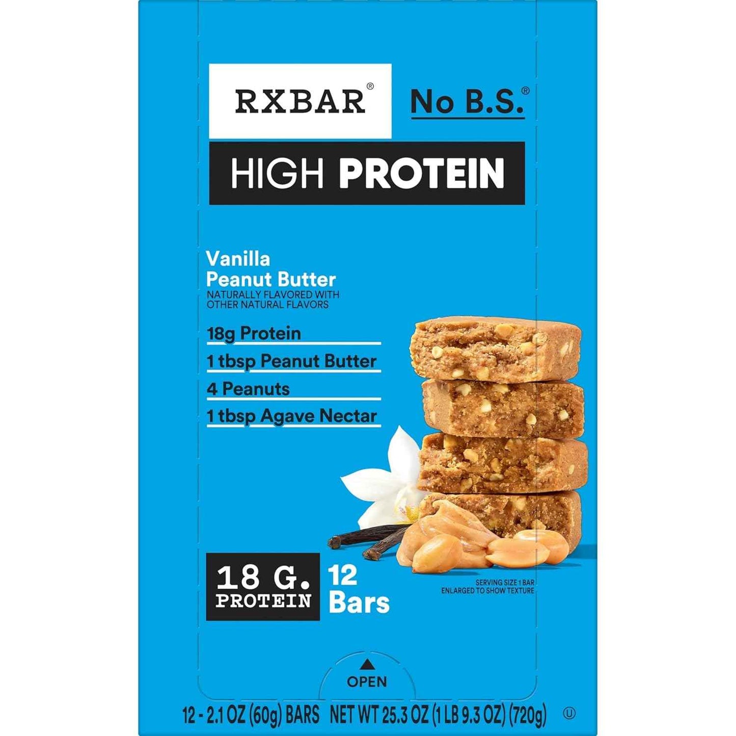 RXBAR High Protein Bars, Gluten Free, Protein Snacks, Vanilla Peanut Butter