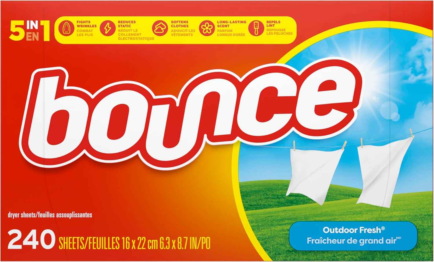 Bounce Fabric Softener Sheets, Outdoor Fresh Scent
