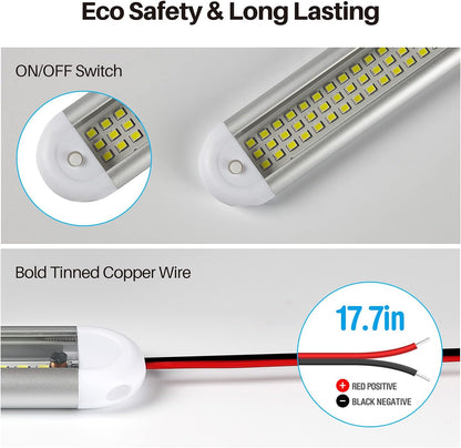 12v_LED_Interior_Light_Bar，CT_CAPETRONIX_120LEDs_1500LM_8W_DC_12_Volt_led_Strip_Lights_with_ON/Off_Switch，for_Enclosed_Cargo_Trailer,_Car_RV_Van_Truck_Lorry_Camper_Boat_Caravan_Motorhome_(4Pack)