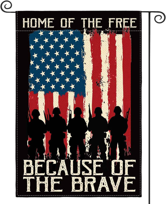 AVOIN colorlife Memorial Day Patriotic Garden Flag  Double Sided, Veteran USA flag 4th of July Independence Day Yard Outdoor Decoration