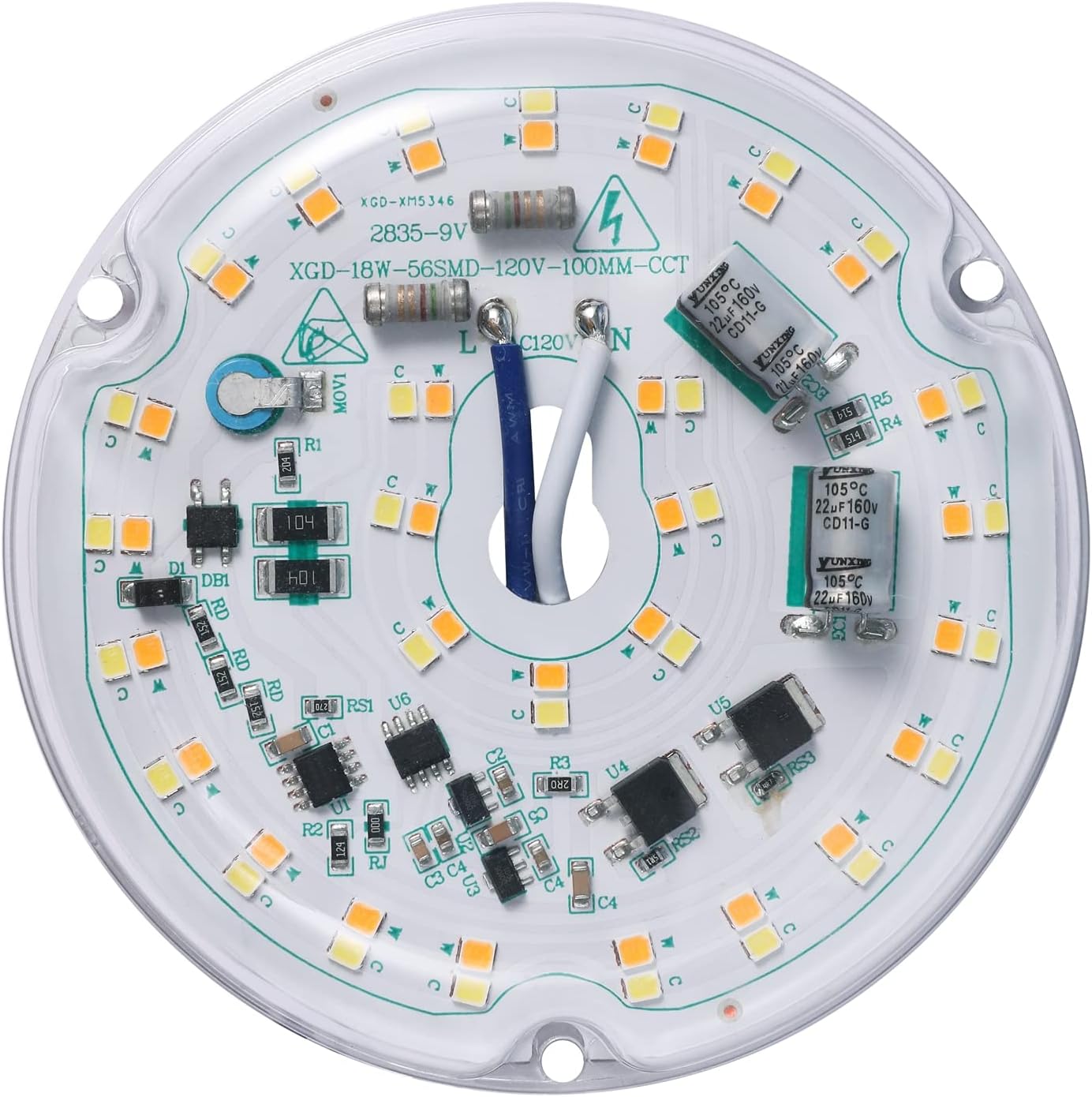 4_inch_LED_Retrofit_Light_Kit_for_Ceiling_Fan_Light_Replacement_Panel_PCB_18W_Color_Temperature_Adjustable_3000K_4500K_6000K_2200LM_120V_CRI90_Dimmable