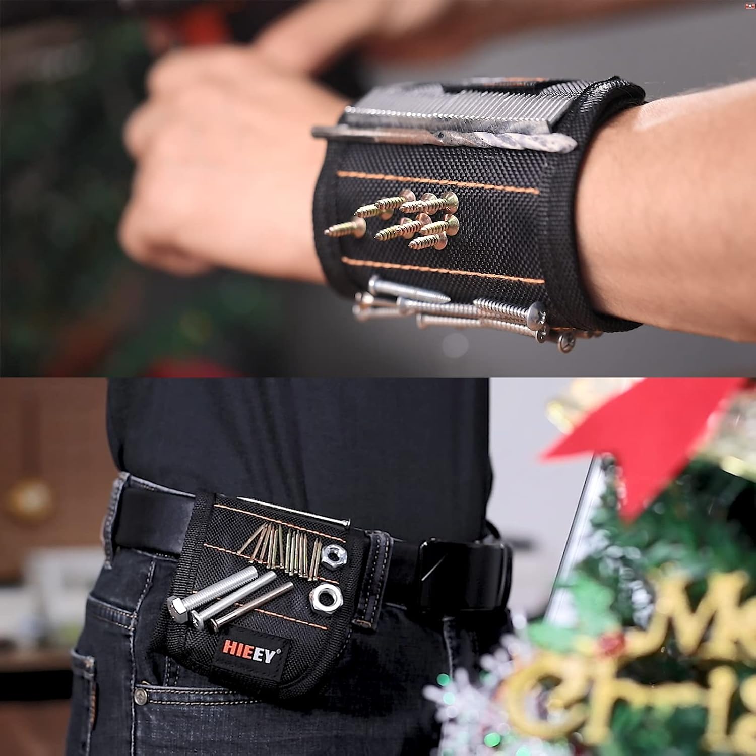 HIEEY_2_Pieces_Magnetic_Wristband_for_Holding_Screws,_Gifts_for_Men,_Tool_Belt_Magnetic_Wristband_for_Holding_Screws,_Cool_Gadgets_Christmas_Gifts_for_Him_Men_Women_Husband_(Gift_Box)