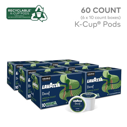 Lavazza Decaf, Single-Serve Keurig K-Cup Pods, Medium Roast Coffee