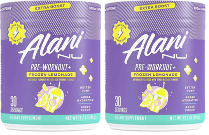Alani Nu Pre Workout+ Powder, Extra Boost, Sugar Free, 300mg Caffeine, L-Theanine, Beta-Alanine, Citrulline, 30 Servings