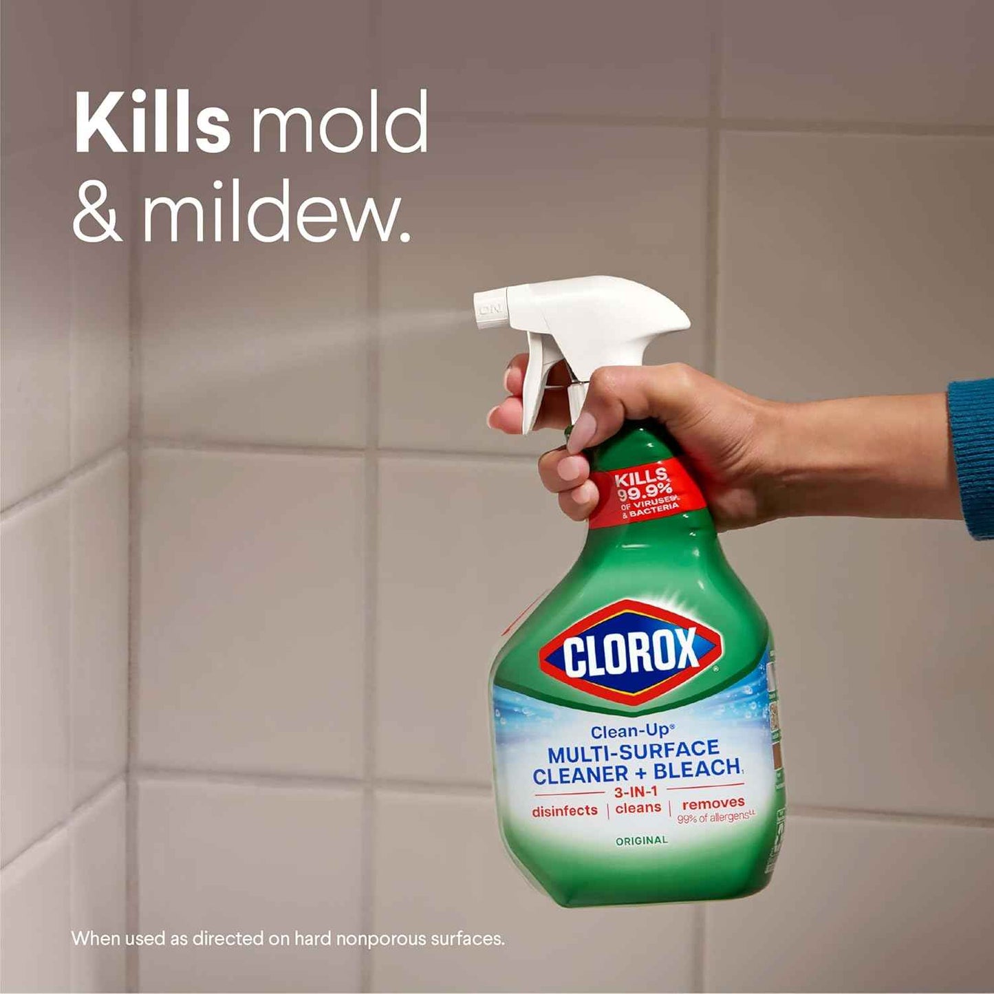 Clorox Clean-Up Multi Surface Cleaner Bleach Spray, Original, All Purpose Cleaning Spray Bottle, Mold and Mildew Cleaner, 32 Fl Oz., Pack of 3